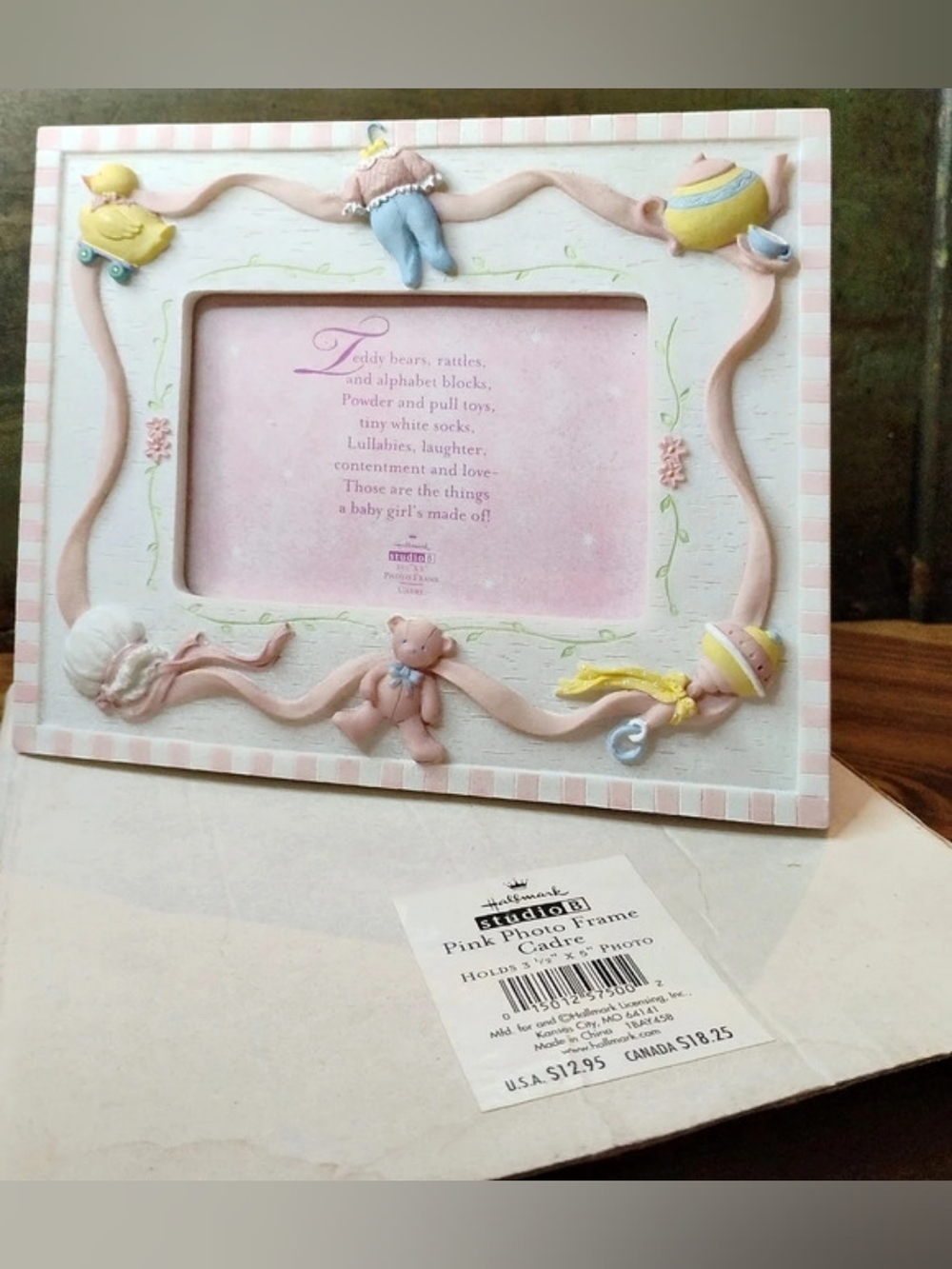 NWT Hallmark Studio B Baby Girl Pastel Photo Frame